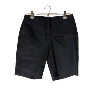 Lafayette 148 NY Black Dress Bermuda Shorts Flat Front Womens Size 6